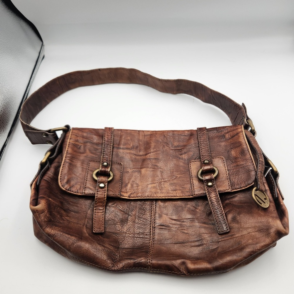 Lorella Pagano Italian‎ Leather Handbag Women's 12x8 Brown Borsa Made in Italy
